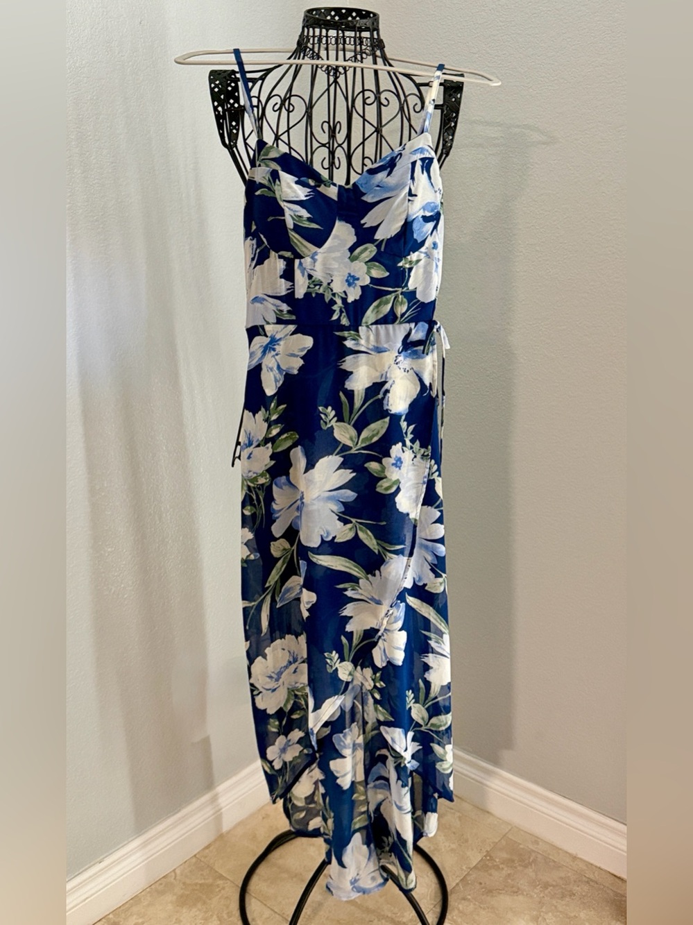 Lily Rose: NWOT never worn.
Navy Floral Maxi Slip Dress with Adjustable Straps